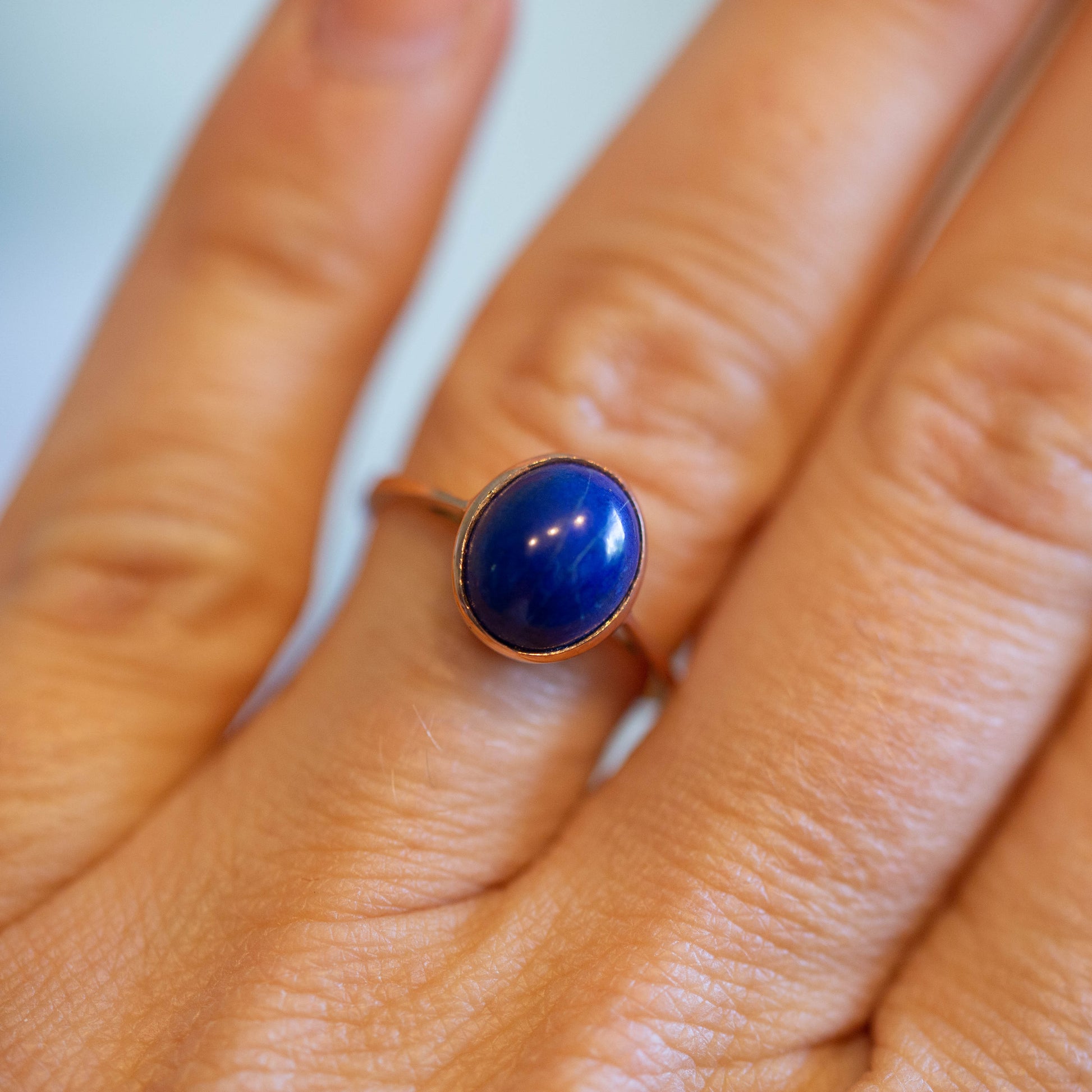 Rose Gold Lapis Ring — view 4