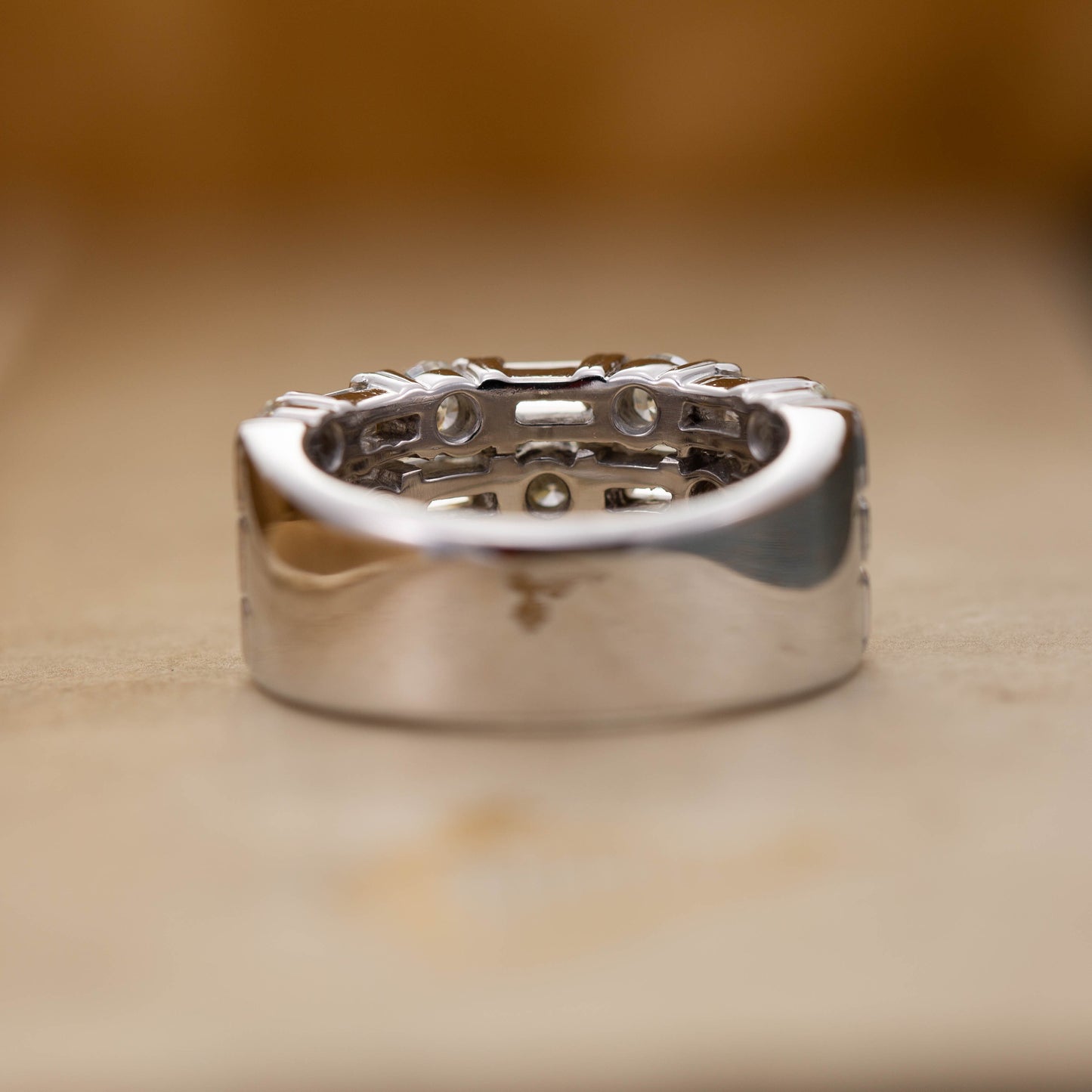Baguette and Brilliant Cut Diamond Half Eternity Ring — view 4