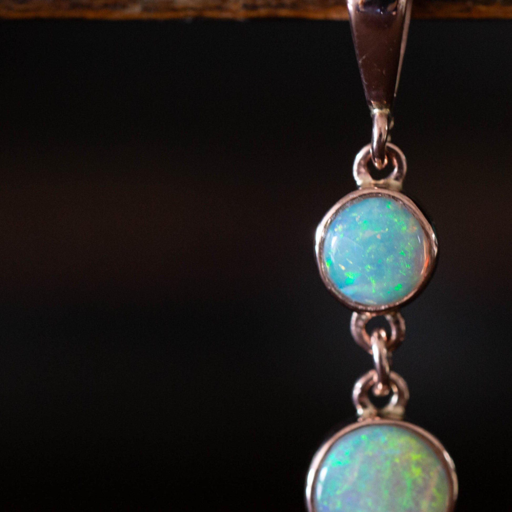 Solid Opal Triple Drop Pendant — view 4