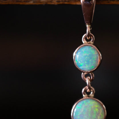 Solid Opal Triple Drop Pendant — view 4