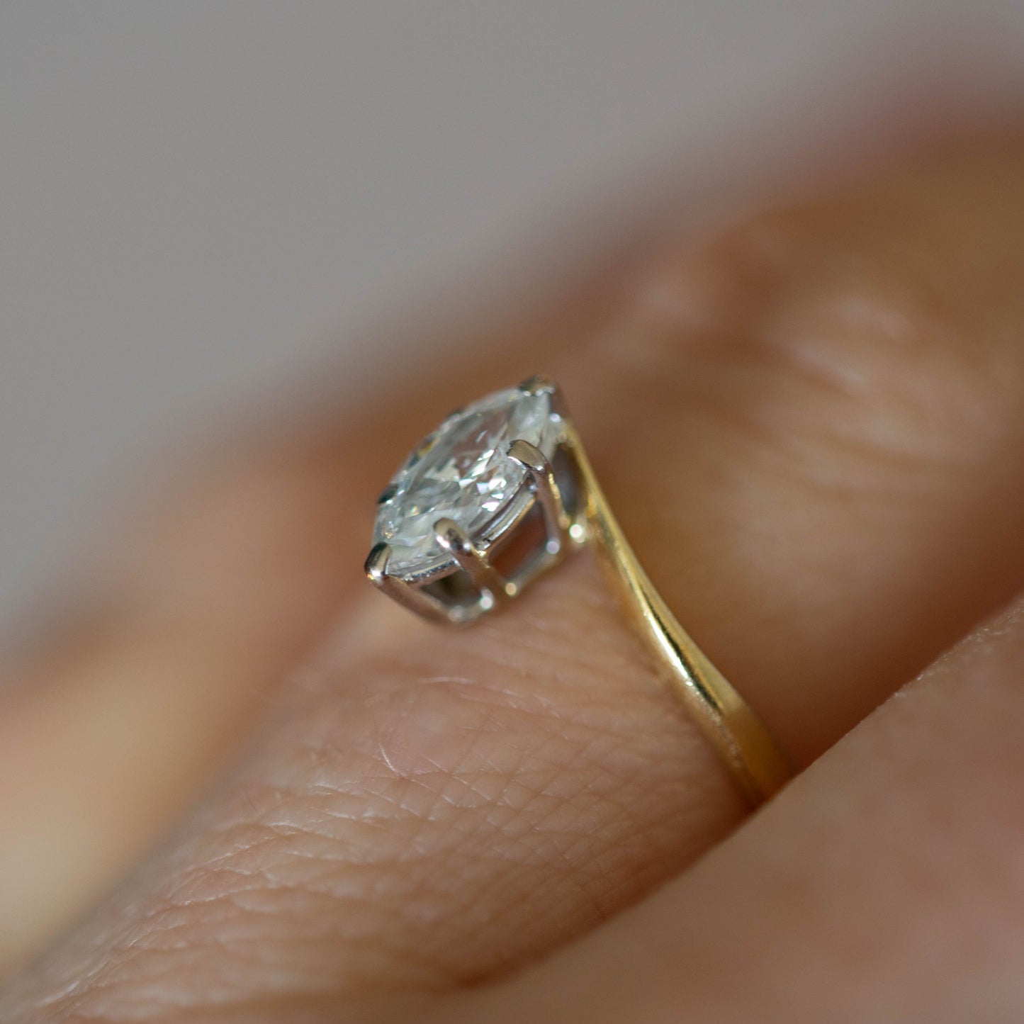 Marquise Diamond Solitaire Ring — view 5