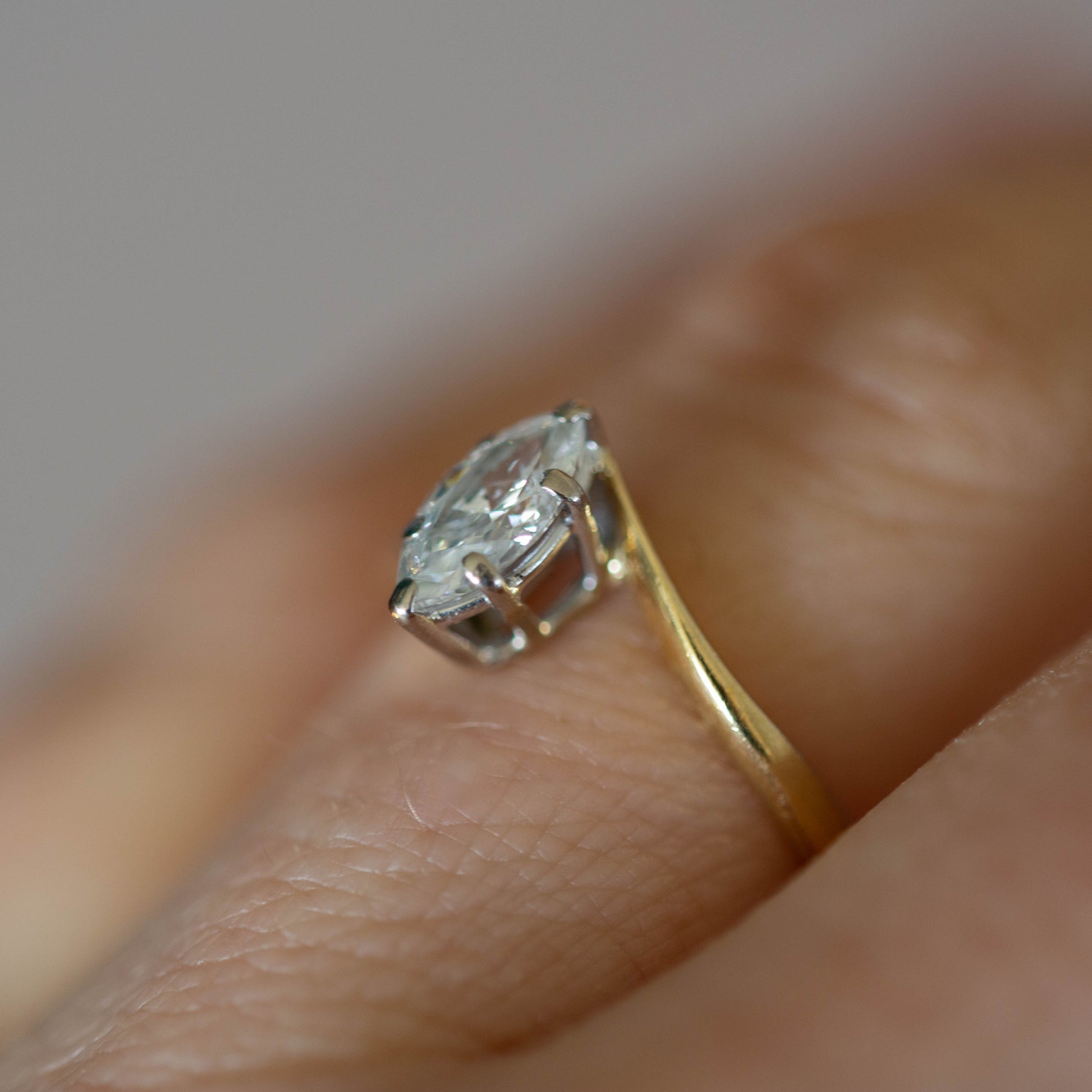 Marquise Diamond Solitaire Ring — view 5