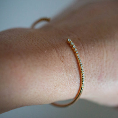 Diamond Set Open Bangle — view 3