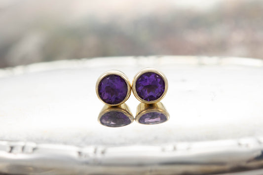 Amethyst Stud Earrings