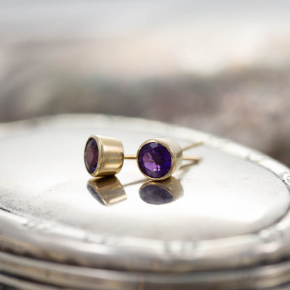 Amethyst Stud Earrings — view 3