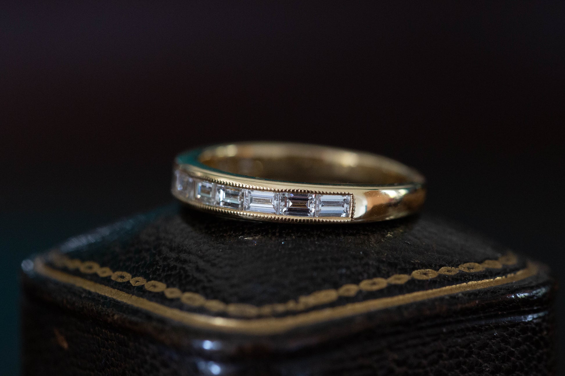 Baguette Cut Diamond Half Eternity Ring — view 2