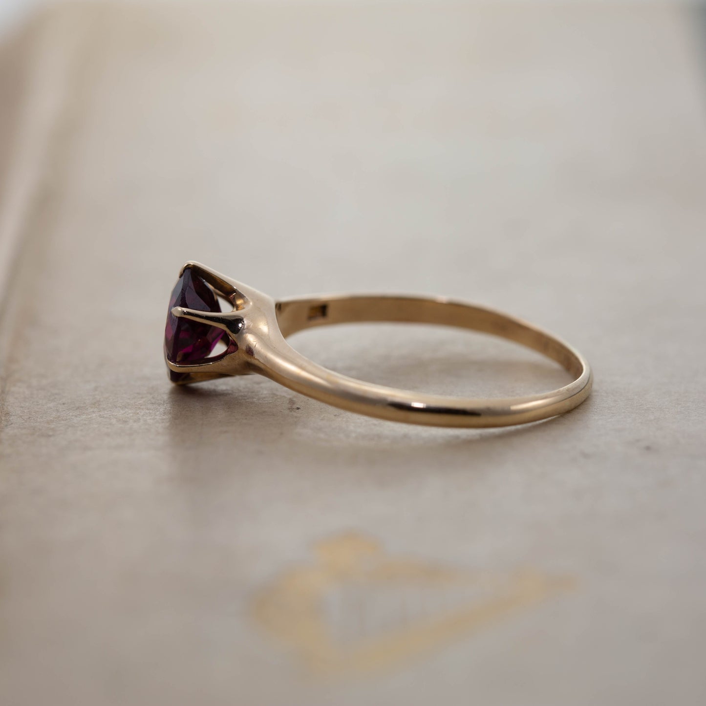 Pink Tourmaline Solitaire Ring — view 3
