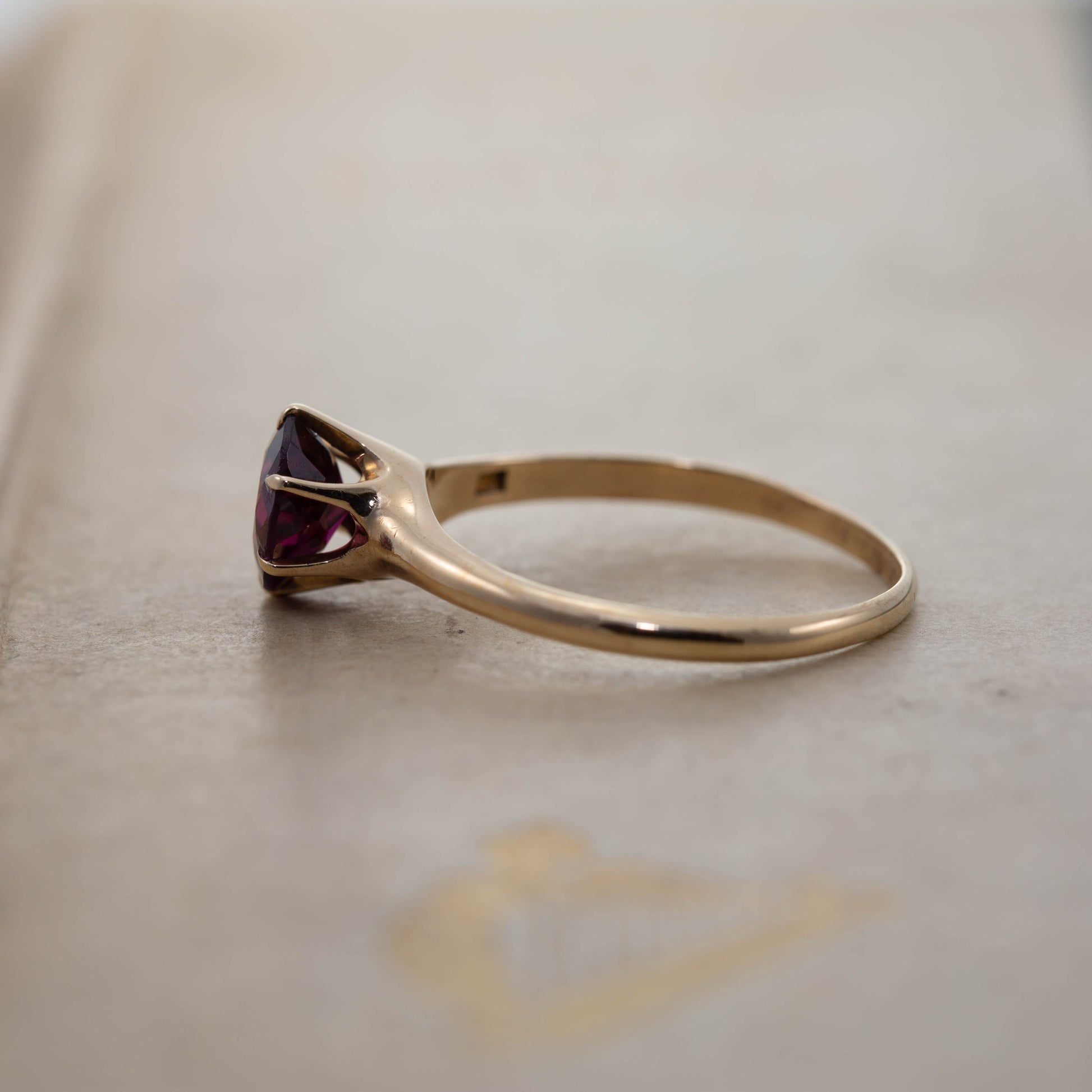 Pink Tourmaline Solitaire Ring — view 3