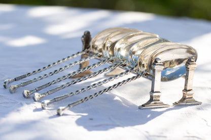Set of Six Silver Teaspoons, Golf Club Handles