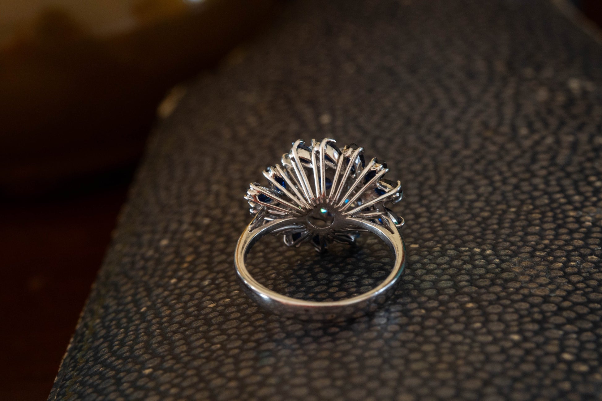 Sapphire and Diamond Cluster Ring — view 3