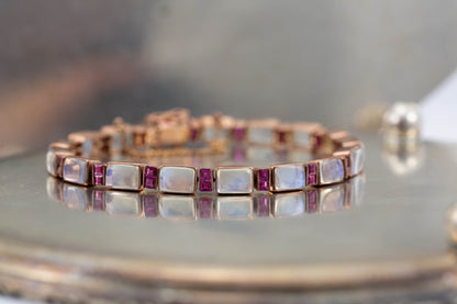 Moonstone and Ruby Bracelet — view 3
