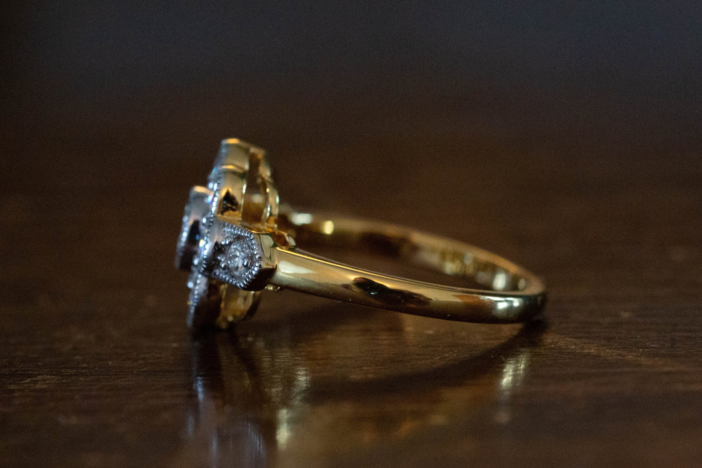 Diamond Daisy Cluster Ring — view 3