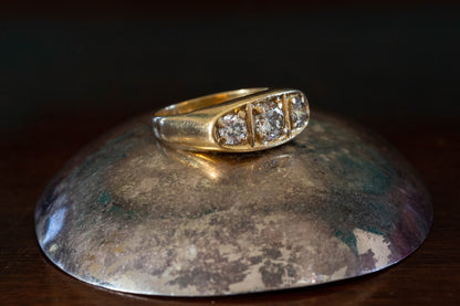 Gentleman’s Diamond Three Stone Ring — view 2