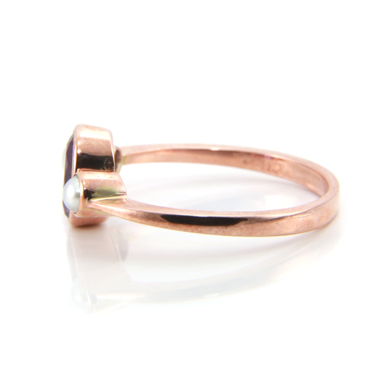 Amethyst & Pearl Trilogy Ring — view 8