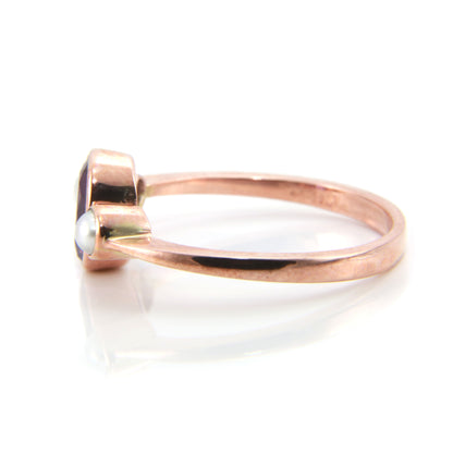 Amethyst & Pearl Trilogy Ring — view 8