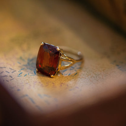 Orange Zircon Solitaire Ring — view 3