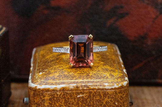 Pink Tourmaline and Diamond Dress Ring