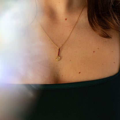 Old Cut Diamond and Ruby Pendant — view 2