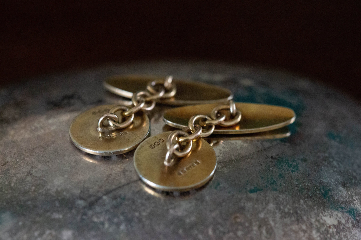 Chain Link Japanese Motif Cufflinks — view 3