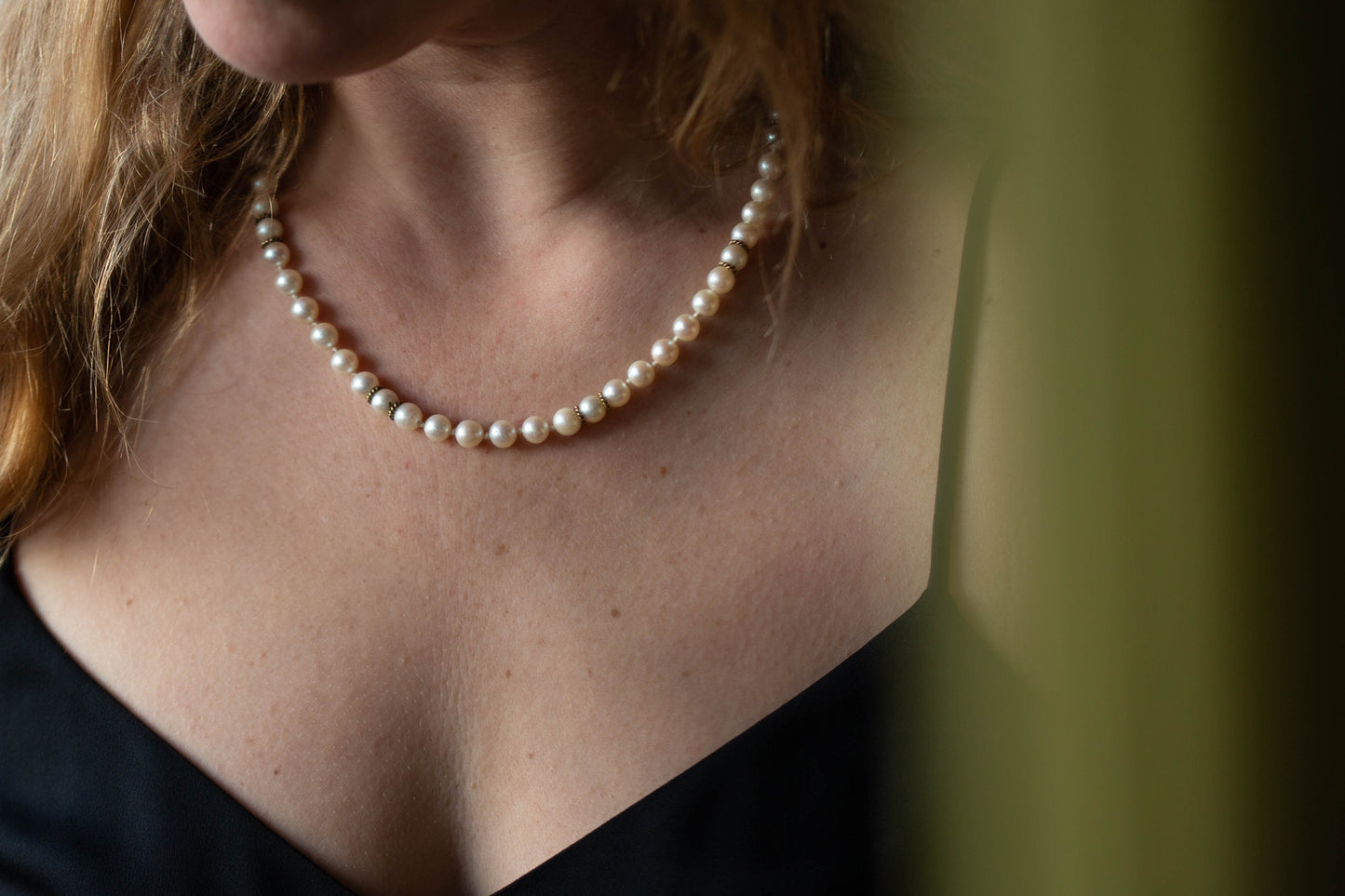 Single Strand Pearl Necklace — view 5