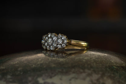 Antique Diamond Cluster Ring — view 3