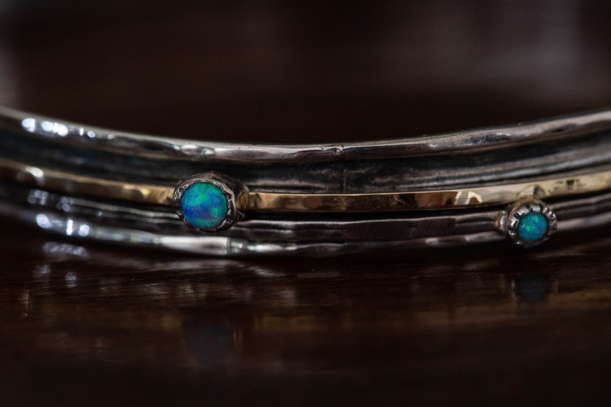 Bangle with Created Opals — view 2