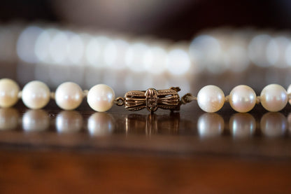 Single Strand Pearl Necklace — view 4