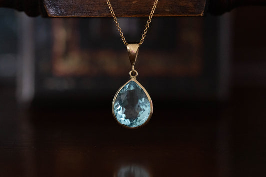 Large Teardrop Aquamarine Pendant
