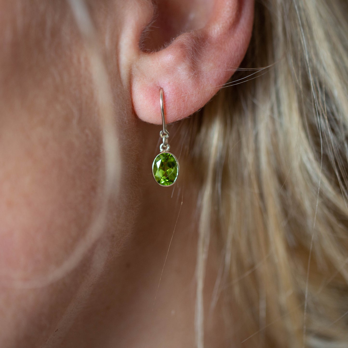 Peridot Hook Earrings — view 2