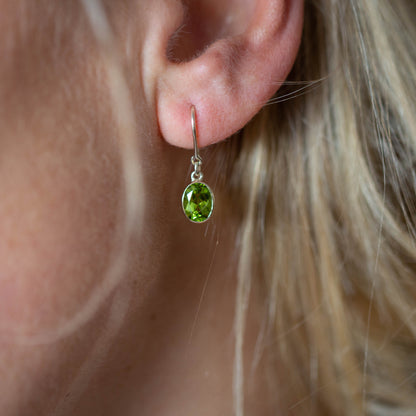 Peridot Hook Earrings — view 2