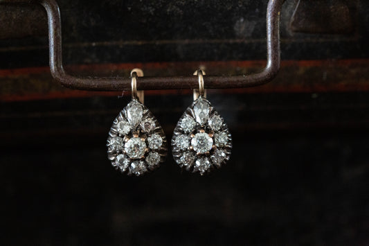 Victorian Diamond Teardrop Earrings