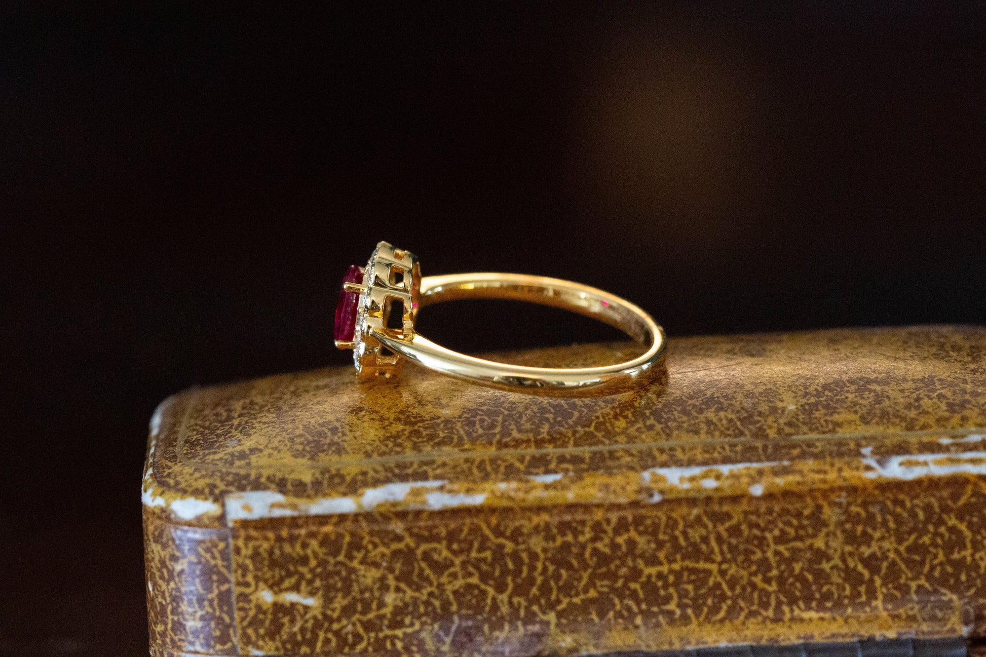 Ruby and Diamond Cluster Ring — view 3