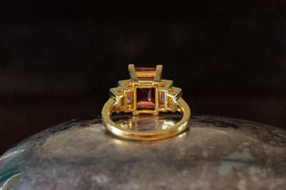 Pink Tourmaline and Diamond Dress Ring — view 5