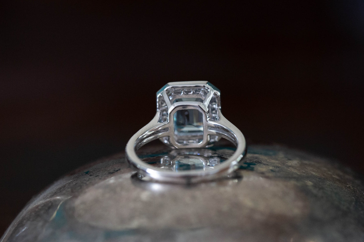 Aquamarine and Diamond Cluster Ring — view 4