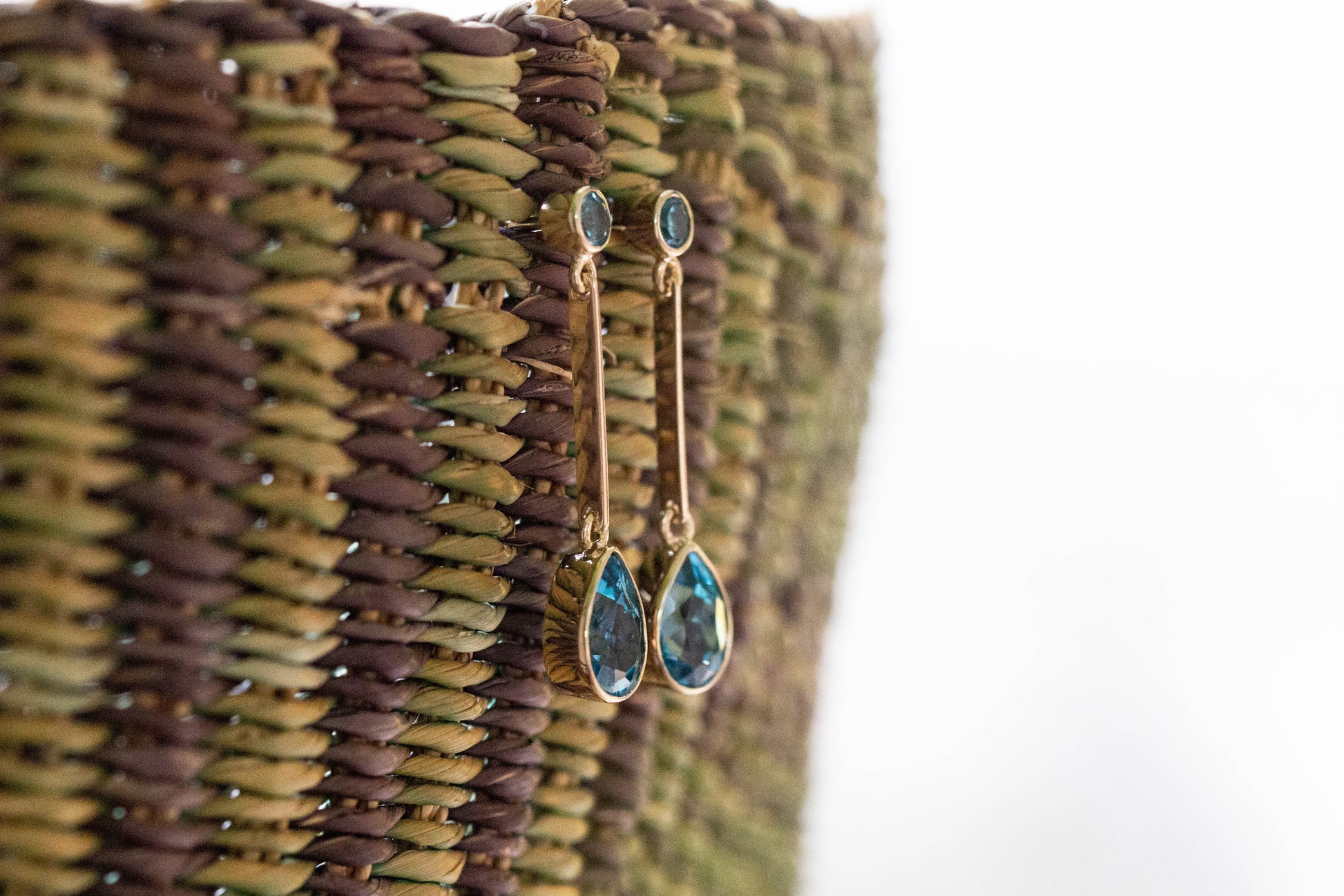 Blue Topaz Drop Earrings — view 2