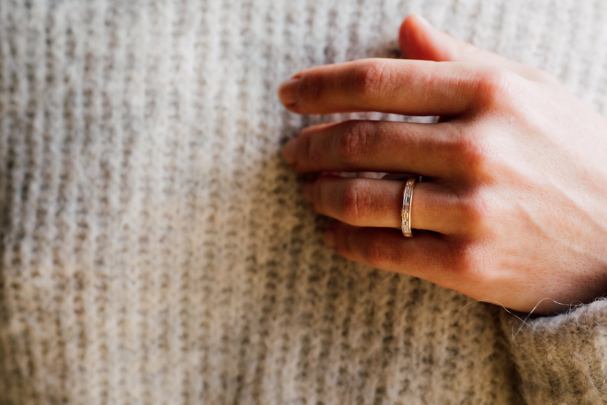Baguette Cut Diamond Half Eternity Ring — view 10