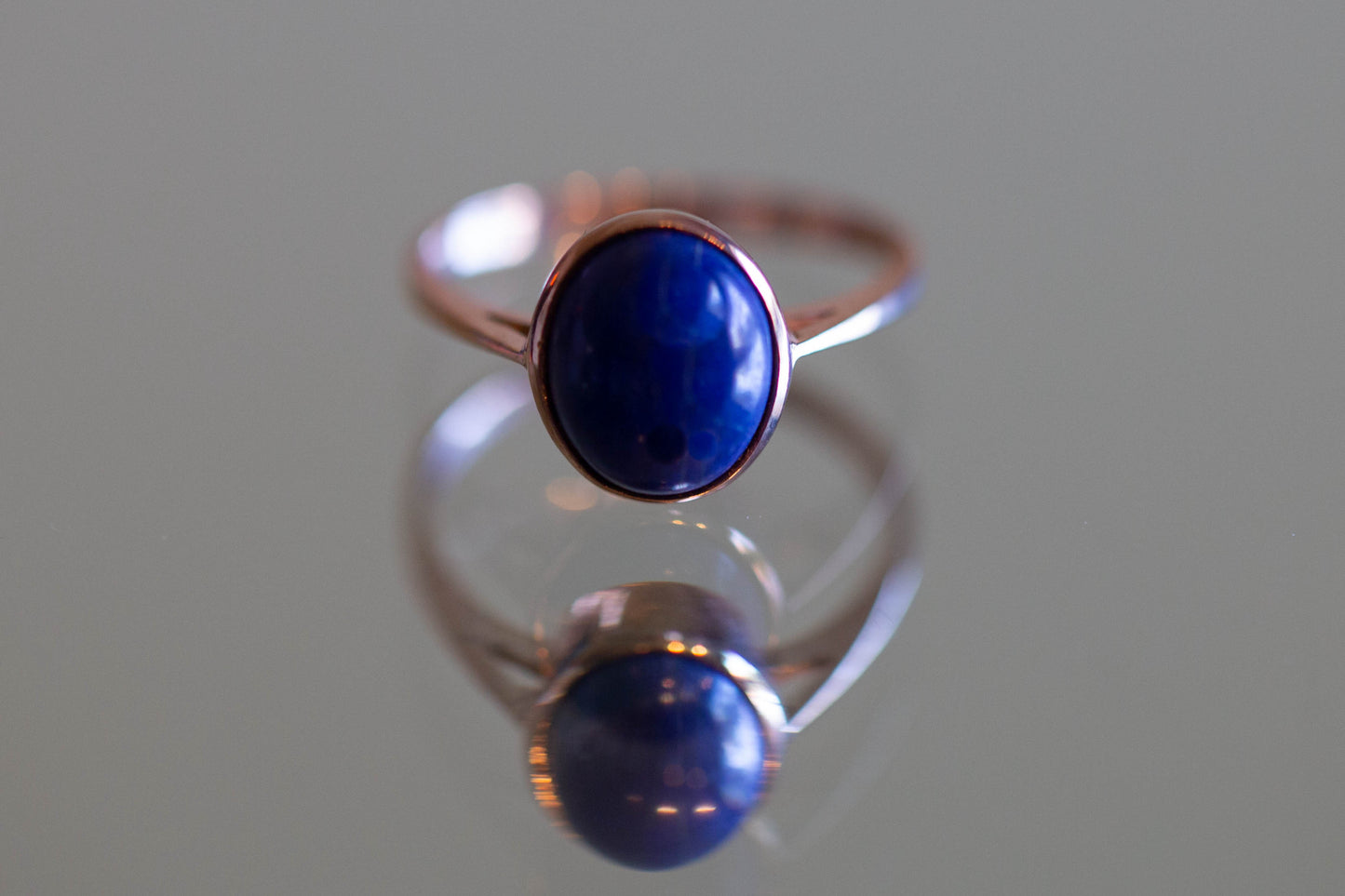 Rose Gold Lapis Ring