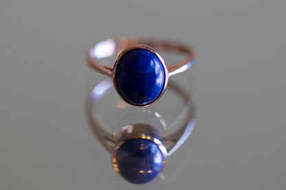 Rose Gold Lapis Ring