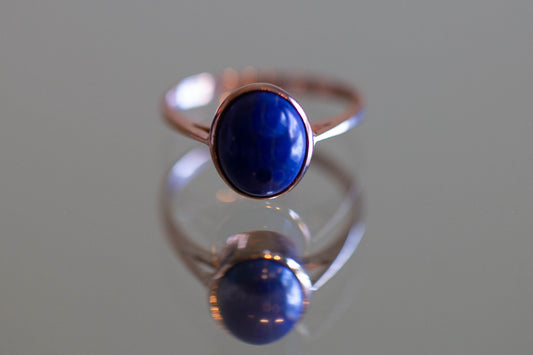 Rose Gold Lapis Ring