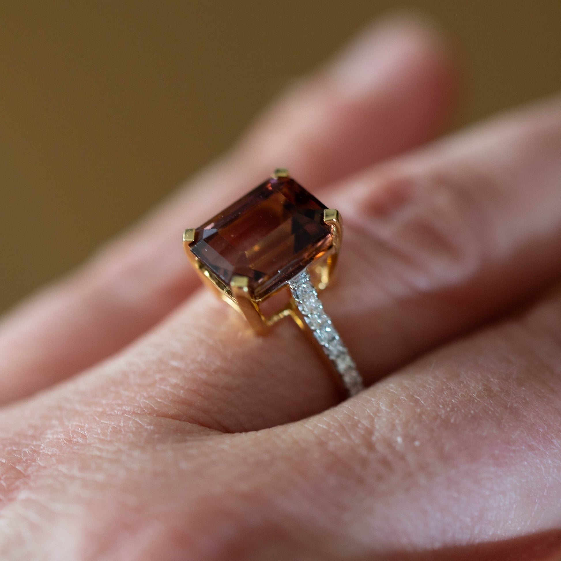 Pink Tourmaline and Diamond Dress Ring — view 2