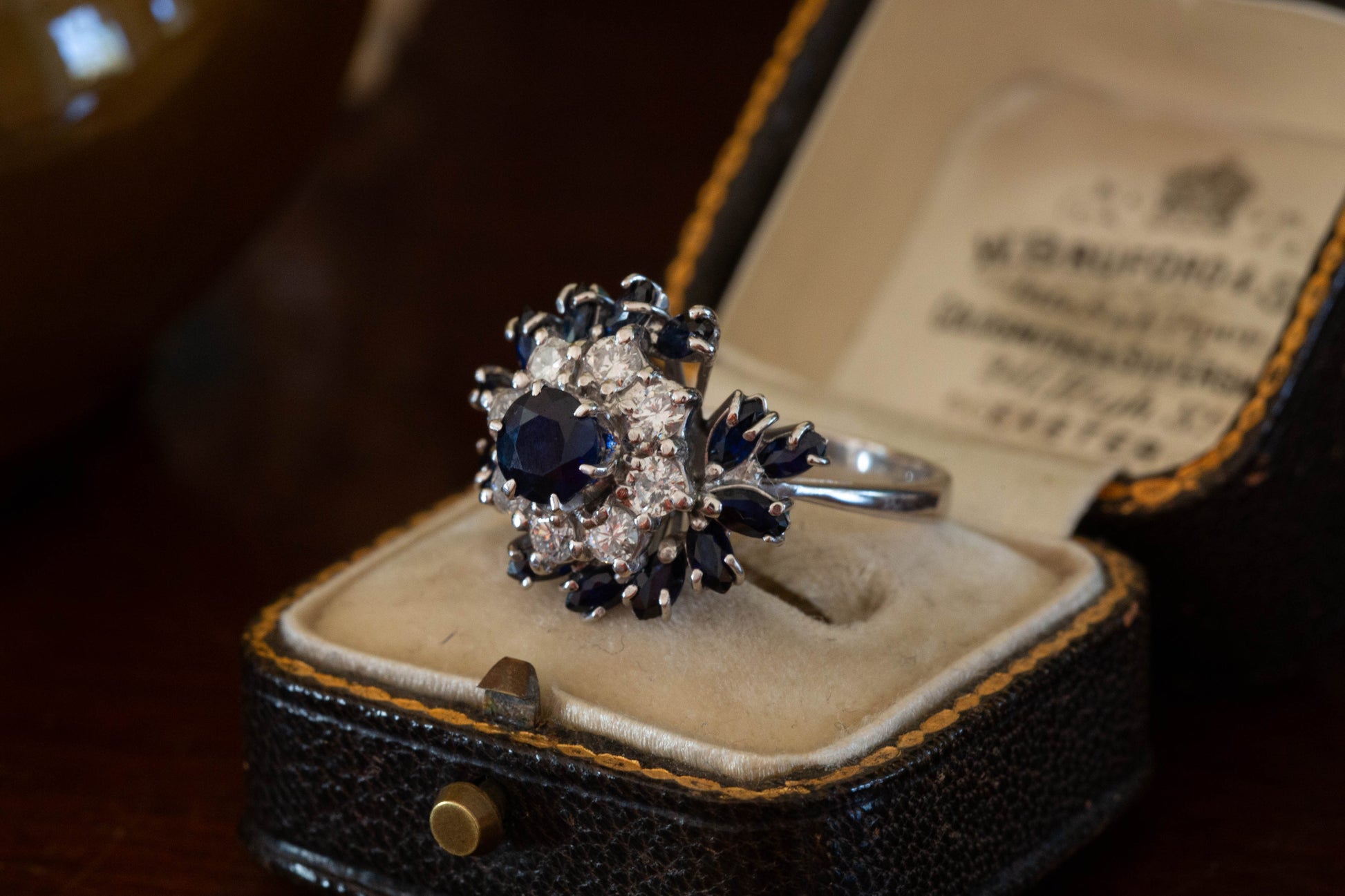 Sapphire and Diamond Cluster Ring — view 5