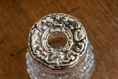 Edwardian Silver and Cut Glass Jar — view 2