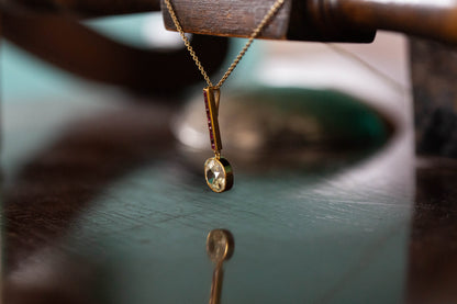Old Cut Diamond and Ruby Pendant — view 4