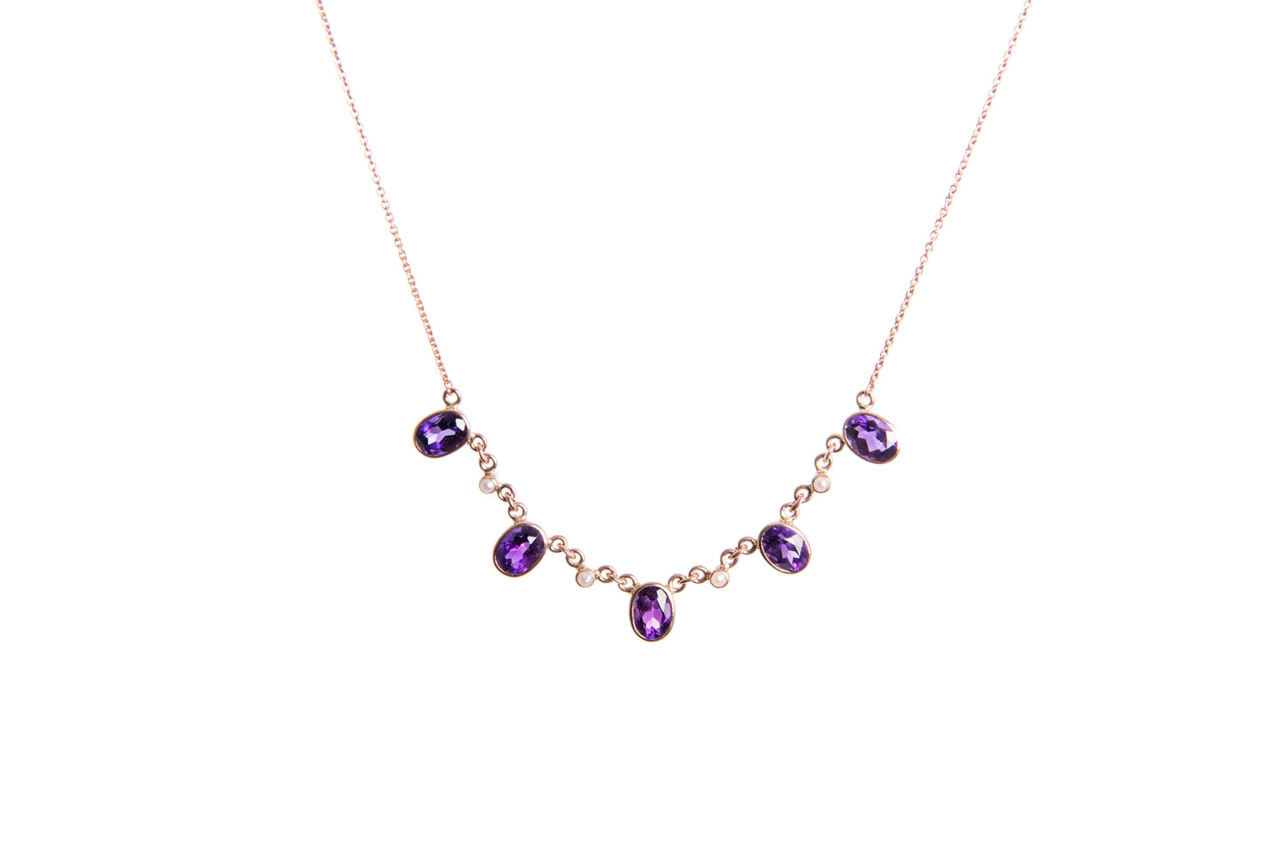 Amethyst and Pearl Necklace — view 3