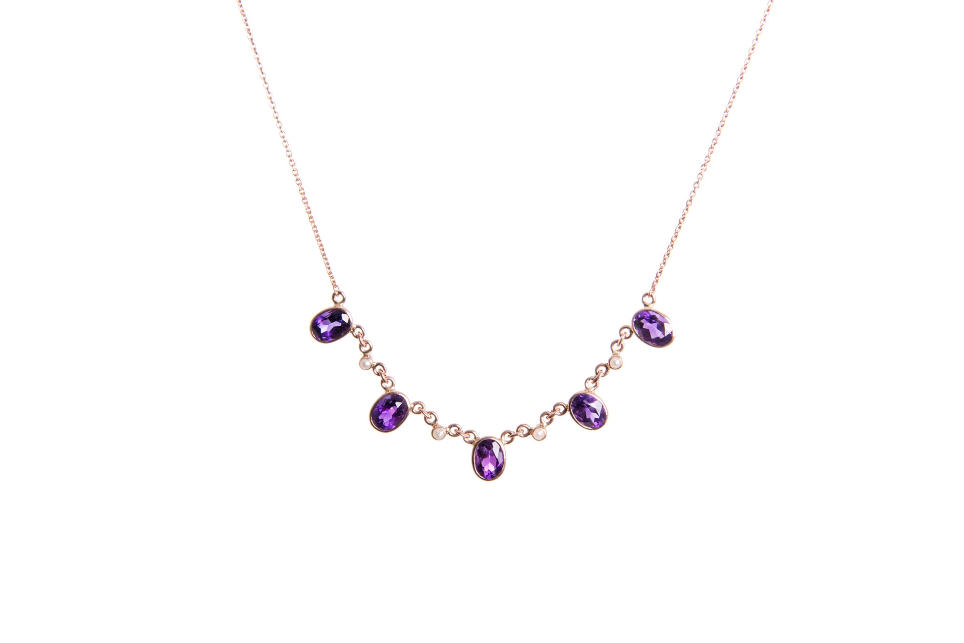 Amethyst and Pearl Necklace — view 3