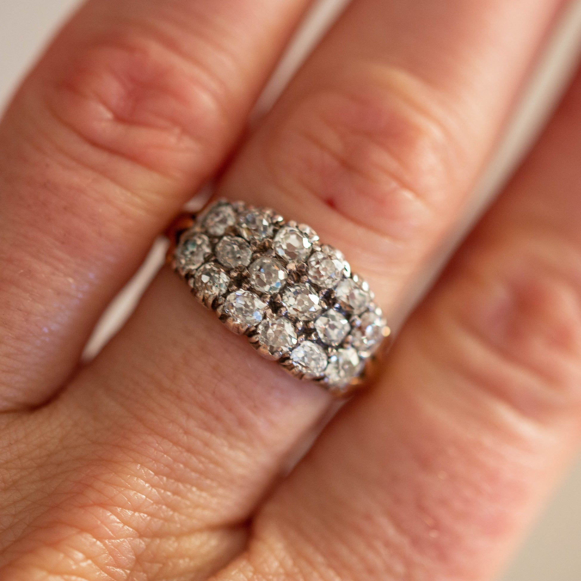 Triple Row Diamond Ring — view 6