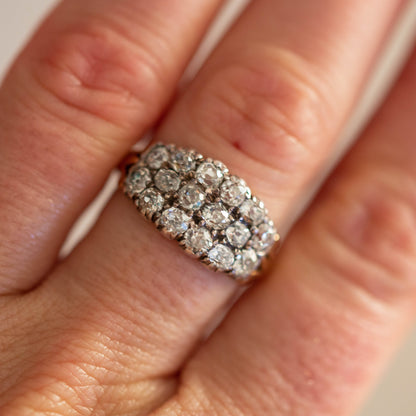 Triple Row Diamond Ring — view 6