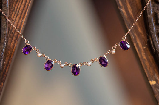 Amethyst and Pearl Necklace
