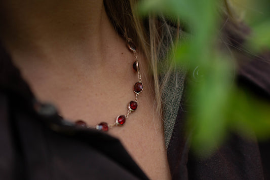 Rose Gold Garnet Necklace