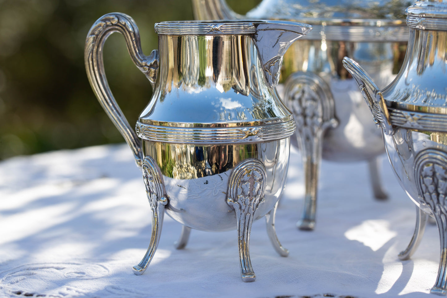 Silver Plate Three Piece Coffee Set — view 7